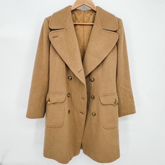 MaxMara Pea Coat Camel Tan Vintage Alpaca Teddy Bear Brown Mid Thigh Jacket M - Picture 9 of 14
